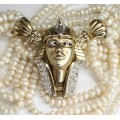 colier egyptian revival "Cleopatra". perle naturale Keishi. atelier italian